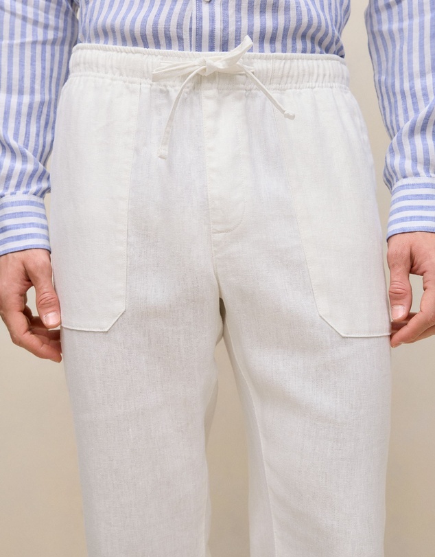 Trenery - Linen Drawcord Pant in White