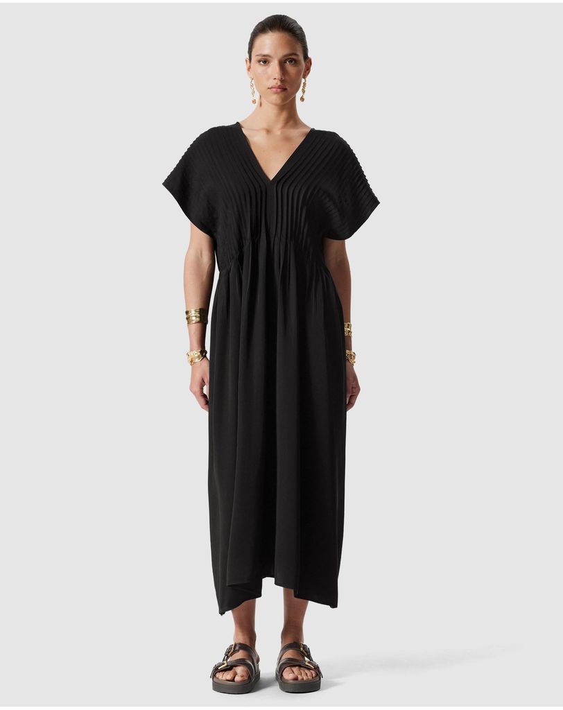 knee length dresses for ladies Ascella Sweetheart Pleated Midi Dress