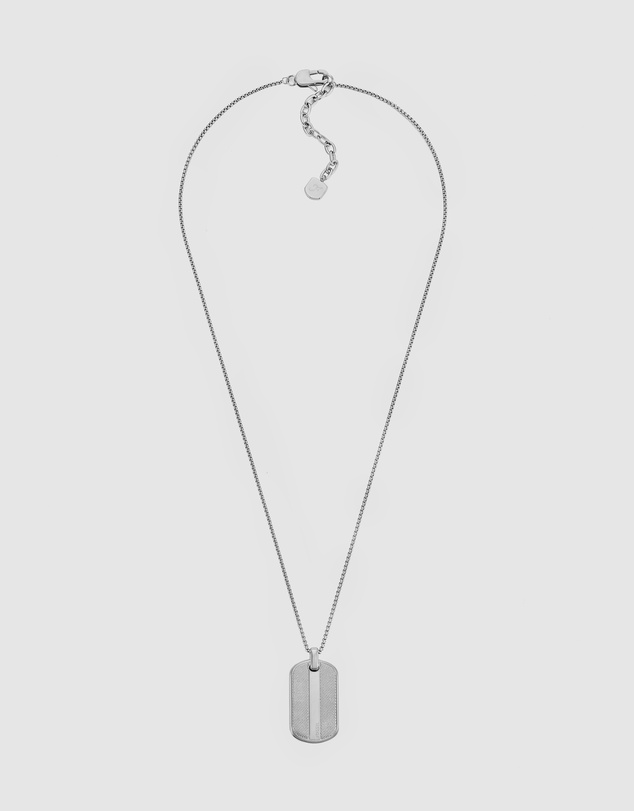 Fossil - Knox Stainless Steel Dog Tag Necklace