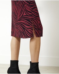 Sosandar - Zebra Square Neck Midi Dress