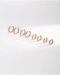 Wanderlust + Co - Classic Pave Gold 7mm Baby Huggie Earrings