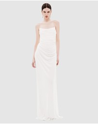 MISHA - The Dry Jersey Draped Maxi Dress