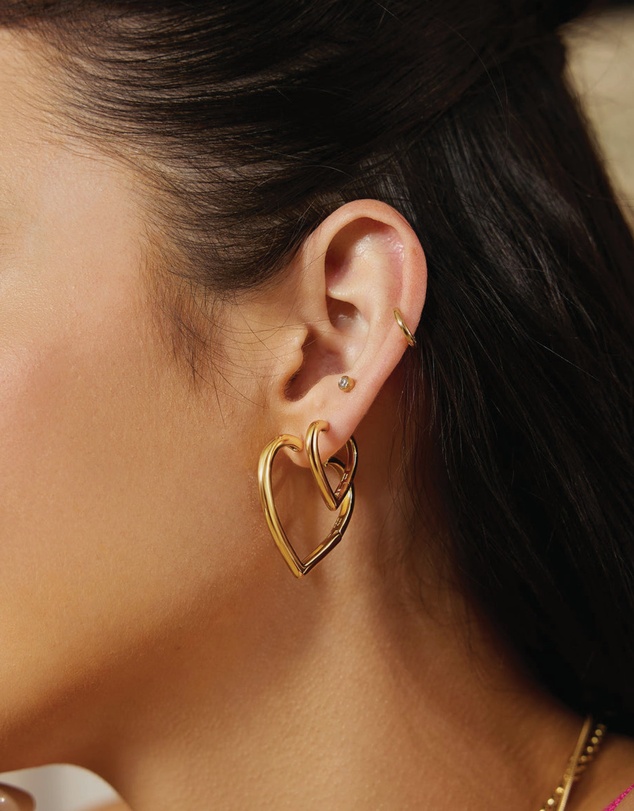 Ania Haie - Gold Large Heart Hoop Earrings