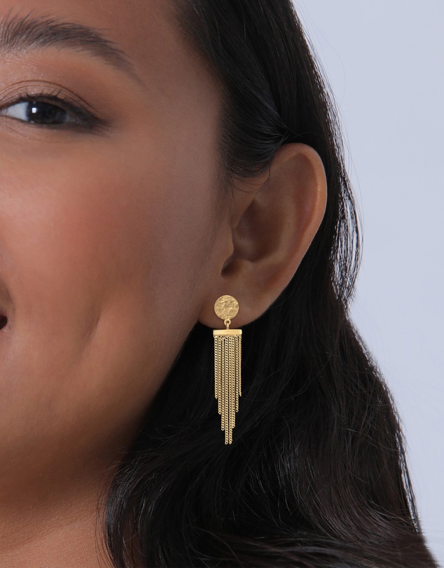 Elli Jewelry - Chain Stud Earrings in Gold-Plated 925 Silver