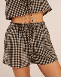 AERE - Gingham Casual Shorts