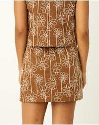 Dazie - Primrose Embroidery Mini Skirt