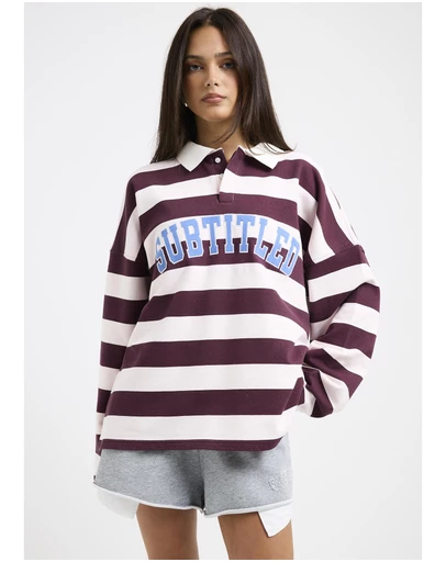 Subtitled - Portland Striped Polo Sweat Shirt