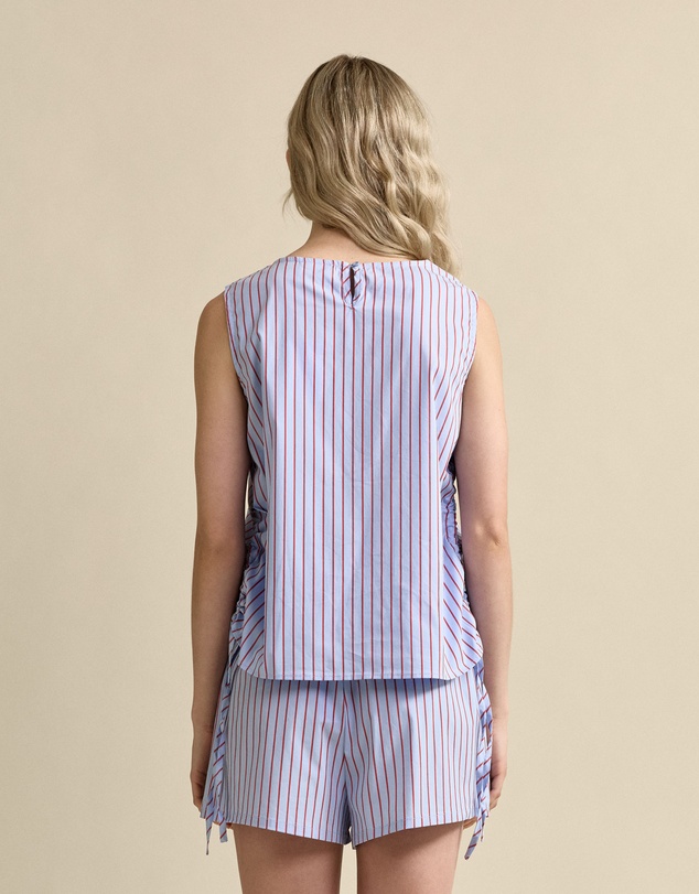 MVN - Side Rouched Striped Top