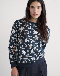 Seasalt - Seasalt Cornwall Teal Bright Wave Printed Sweatshirt