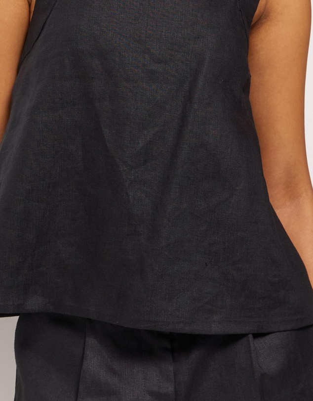 AERE - Straight Neck Tie Back Top