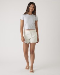 Decjuba Kids - Abbie Rhinestone Denim Shorts - Teens