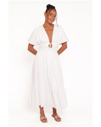 Petal & Pup - Edel Short Sleeve Maxi Dress - White