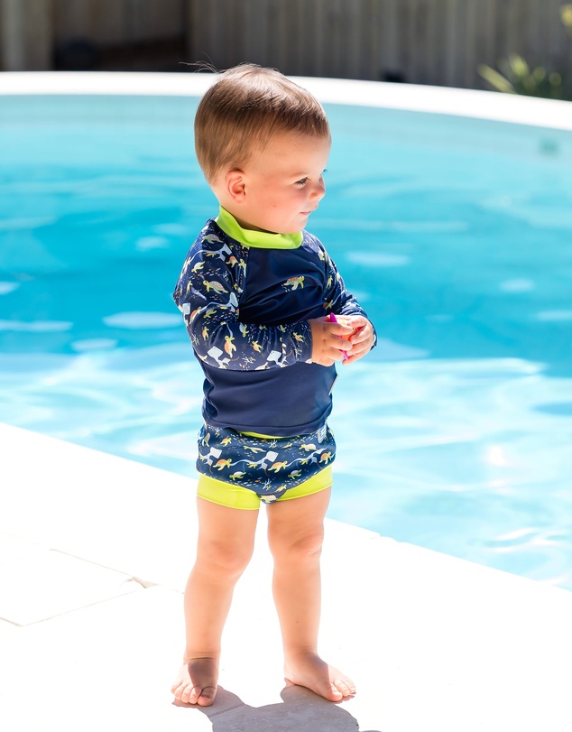 Splash About - Long Sleeve Rashies - Turtle Tide & Lime