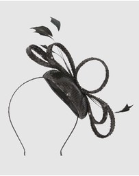 Max Alexander - Black Sparkly Racing Fascinator