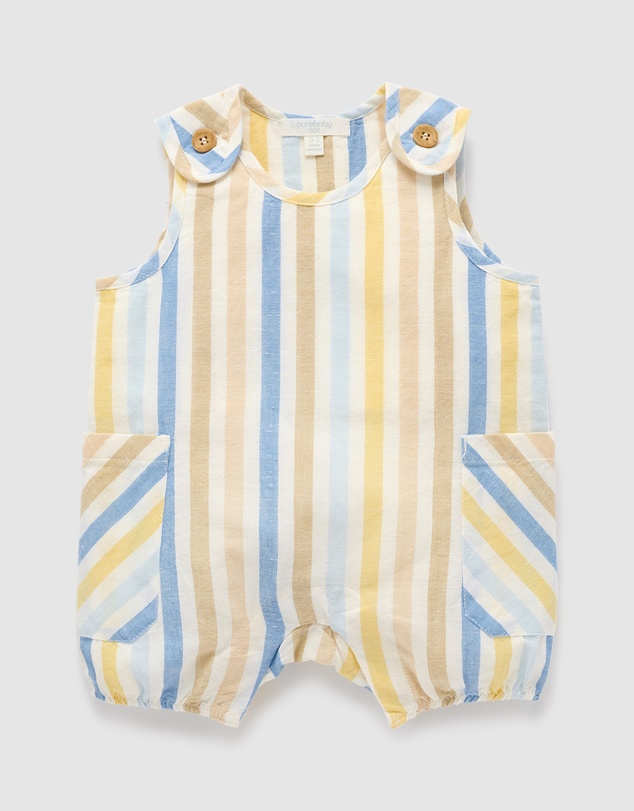 Purebaby - Linen Blend Romper- Kids-Babies