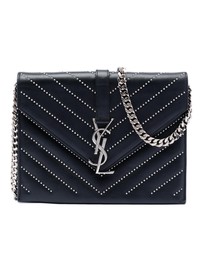 Pre-Loved by Azura Reborn - Pre-Loved Studded Chevron Calfskin Monogram Envelope Chain Flap