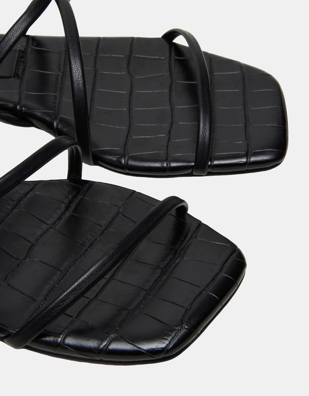 Steve Madden - Tango Black Leather Sandals