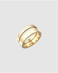 Kuzzoi - ICONIC EXCLUSIVE - Ring Men Casual Set in 925 Sterling Silver Gold Plated