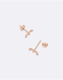 Ichu - Tiny Triple Circle Ear Cuff Rose Gold