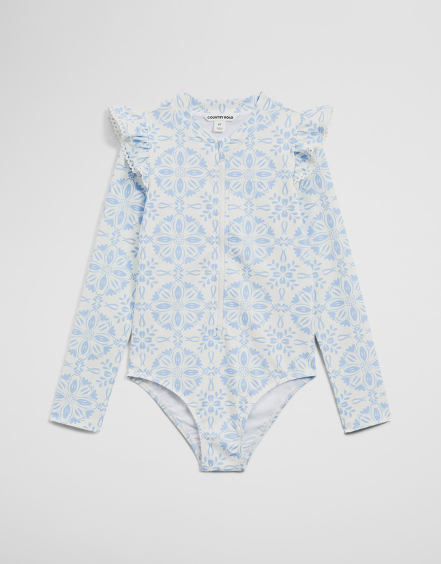 Country Road - Long Sleeve Frill Swimsuit