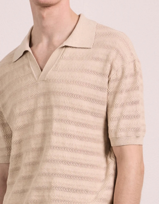 Frescobol Carioca - Rino Cotton Jacquard Wave SS Knit Polo