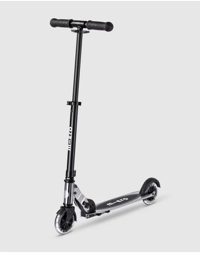Micro Scooters - Micro Sprite Silverchrome 2 Wheel Folding Scooter with LED wheels