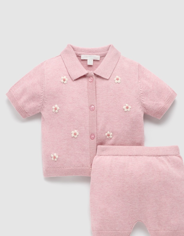 Purebaby - Knitted Embroidered Set-Kids-Babies