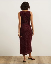Atmos&Here - Celina Burnout Mesh Midi Dress