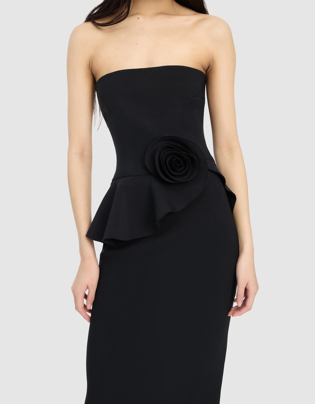 ROTATE - Long Flower Strapless Dress