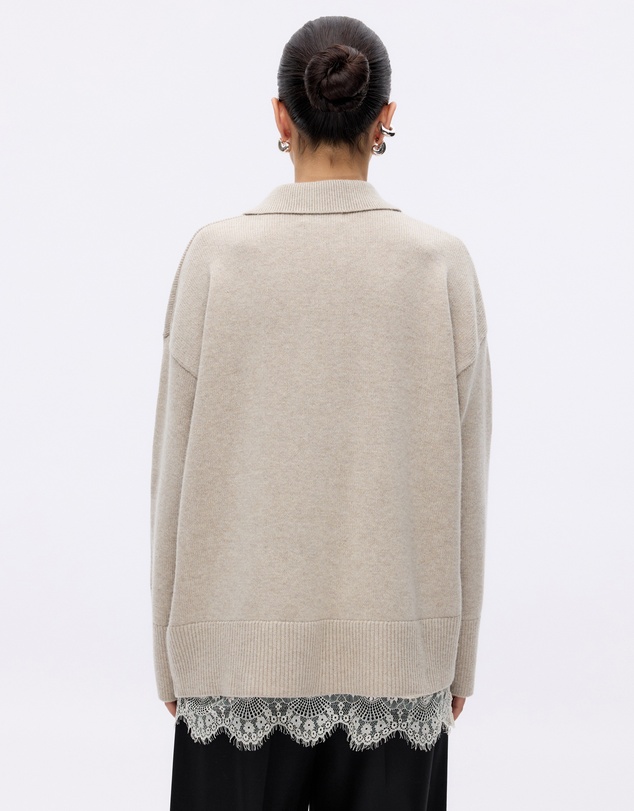 Minima Esenciales - Keir Oversized Merino Cashmere Blend Polo