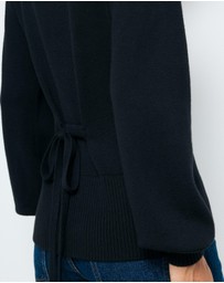 AERE - Bria Cotton Cashmere Blend Waisted Cardigan