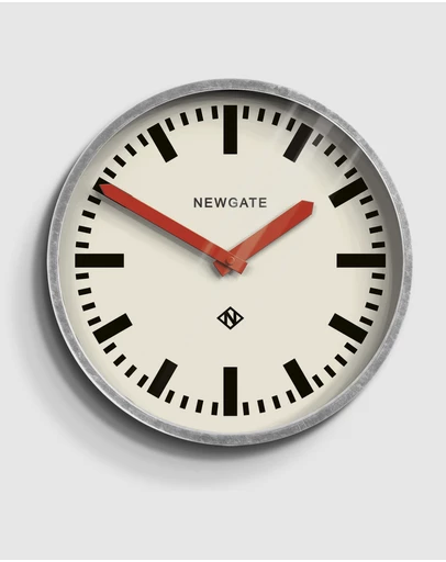 Newgate - Newgate Luggage Wall Clock Galvanised Red Hands