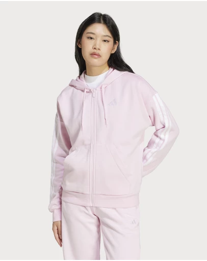 adidas Sportswear - Essentials 3-Stripes Full-Zip Fleece Hoodie Womens