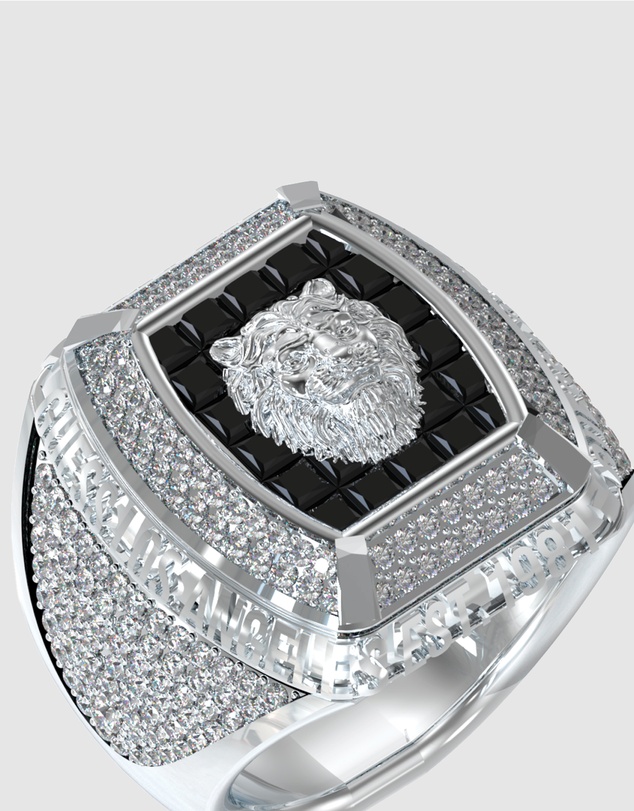 GUESS - 14mm Lion Pave Signet Ring