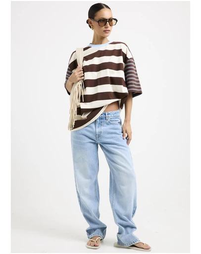 Subtitled - Fitzroy Stripes Oversized Short Sleeve T-Shirt