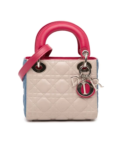 Pre-Loved by Azura Reborn - Pre-Loved Mini Tricolor Lambskin Cannage Lady Dior