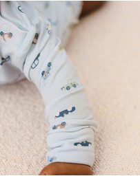 Kynd Baby - Comfy Bodysuit Long Sleeve in Blue Haze Cars