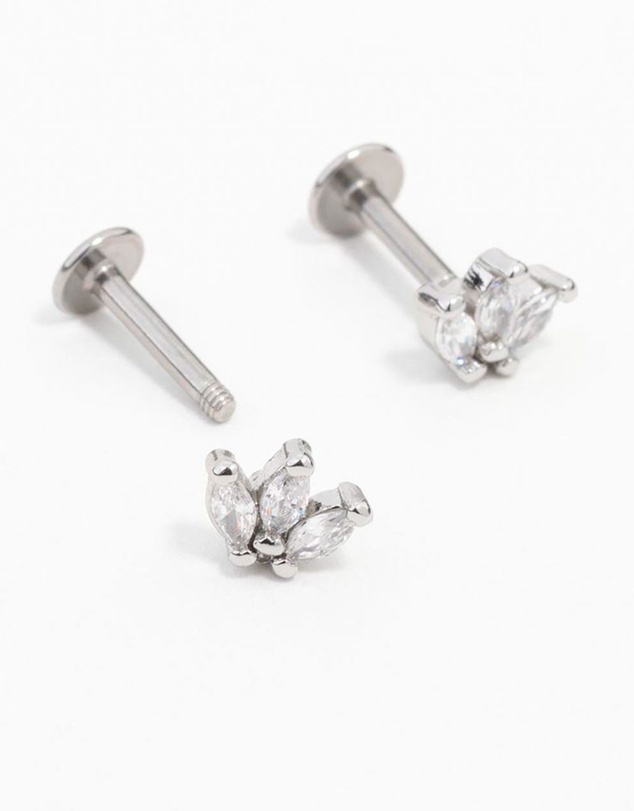 Lovisa - Surgical Steel Triangle Marquise Flat Back 2-Pack