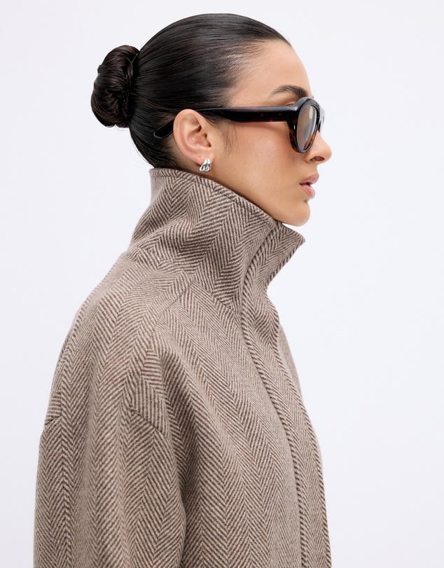 Minima Esenciales - Lucia Wool Blend Funnel Neck Jacket