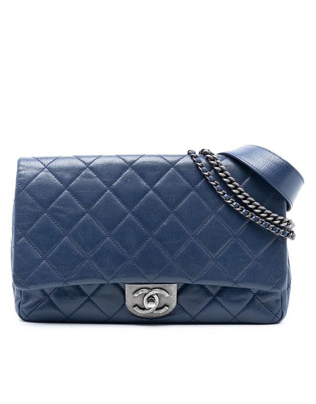 Pre-Loved by Azura Reborn - Pre-Loved Large Quilted Goatskin Double Carry Waist Chain Flap