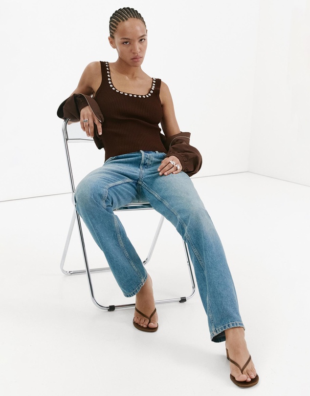 M.N.G - Ribbed Studded Top