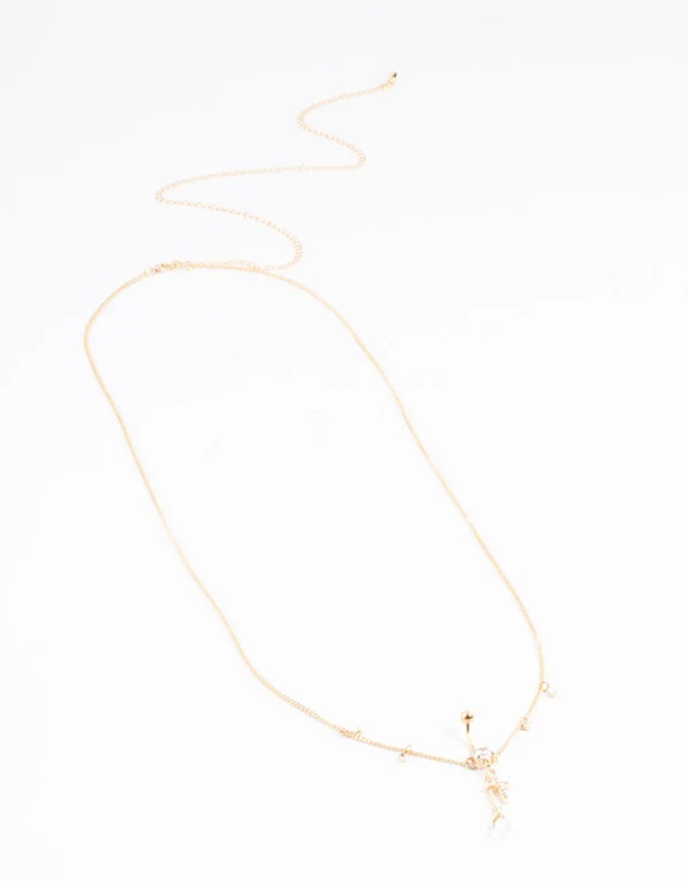 Lovisa - Gold Plated Surgical Steel Cross Belly Chain