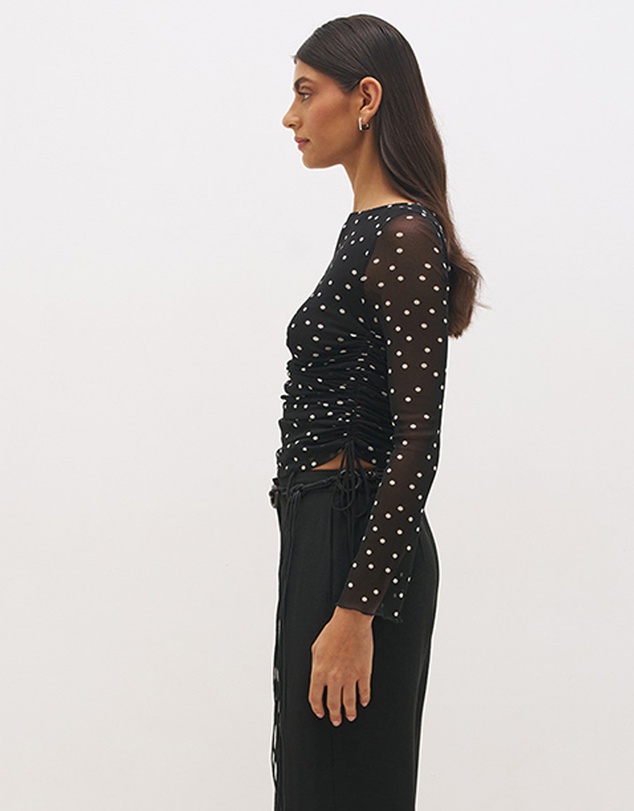MON RENN - Vesper Spot Long Sleeve Top