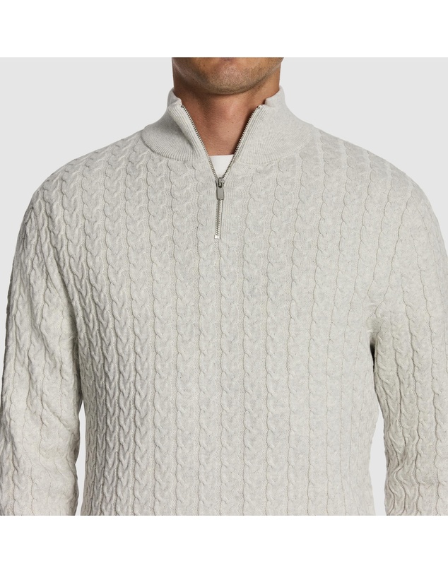yd. - Eddie 1/4 Zip Cable Knit Jumper