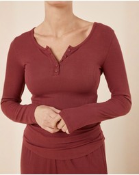 Gingerlilly - Lille Ribbed Long Sleeve Henley Top