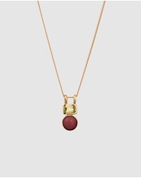 Elli Jewelry - Necklace Agate Circle 925 Sterling Silver Gold-Plated