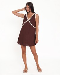 Petal & Pup - Lark Mini Dress - Brown