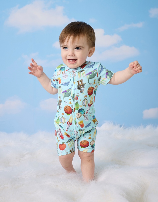Fleur Harris - 'Heirloom Treasures' Timeless Shorty Coverall in Soft Aqua