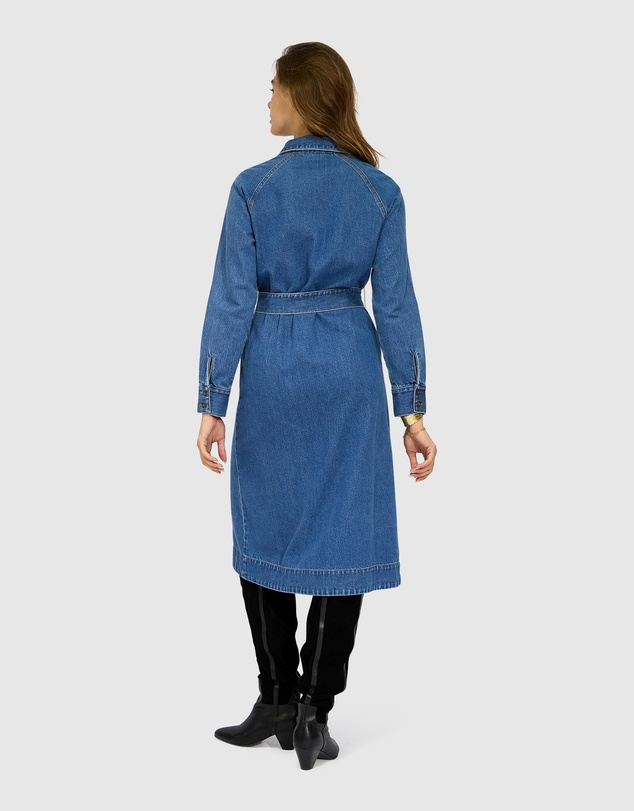 Belle & Bloom - See Through You Midi Belted Trench Dress