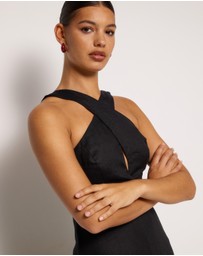 AERE - Este Linen Midi Dress